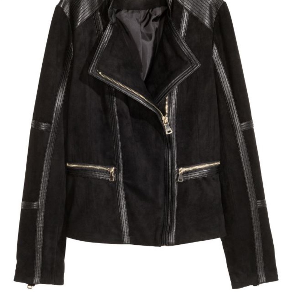 H&M Moto imitation suede jacket size 2 - Picture 3 of 5